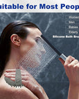 Silicone Body Scrubber, Men Body Scrubber, Gentle Exfoliating, Suitable for All Skin Types, Handheld Shower Brush, Rich Lathering, Easy to Clean (Gray)
