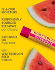 Burt's Bees Lip Balm - Watermelon, Lip Moisturizer With Responsibly Sourced Beeswax, Tint-Free, Natural Origin Conditioning Treatment, 2 Tubes, 0.15 oz.