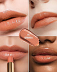 Oulac Orange Nude Shine Lipstick - Peach Moisturizing Lip Stick Glossy Tinted Lip Balm, Sheer Shine Juicy Finish, Lightweight and Hydrating Formula for Dry Lip Care, Vegan 2.2g/0.07oz (05)