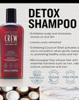 American Crew Detox Shampoo for Men, Naturally Derived, Vegan Formula, Citrus Mint Fragrance, 8.45 Fl Oz
