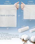 100% Cotton Disposable Face Towel 50 Count 10x12 Inch | Biodegradable Thick Soft One Time Use Dry Wipes for Sensitive Skin, Baby Care, Facial Cleaning, Makeup Removal