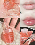 Honey Lip Oil Set, 2pcs Moisturizing Cute Lip Gloss Gift Set, Jelly Honey Lip Oil Gloss, Colorless Lip Care Oils For Very Dry Lips, Plumping & Hydrating Lip Glow Oil Lip Care Products