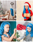 New Hair Chalk Comb Temporary Bright Hair Color Dye for Girls Kids, Washable Hair Chalk for Girls Age 4 5 6 7 8 9 10 New Year Birthday Cosplay DIY, Halloween, Christmas (Blue)