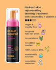 b.tan Dark Self Tanner Mousse | No Sun Required - Fast, 1 Hour Express, Darkest, Rejuvenating Sunless Tanning Treatment With Ceramides + Vitamin C, No Fake Tan Smell, Cruelty Free, 6.7 Fl Oz