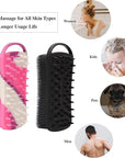 2 PC Silicone Body Scrubber, 2 in 1 Exfoliating Shower Bath Scrubber, Soft Silicone Loofah for Sensitive Skin, Shower Hair Scalp Massager, Easy to Clean, Lather Well (Black&Purple)