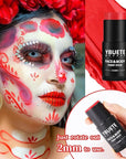 Red Face Body Painting Stick, Full-coverage Cream Professional Washable Face Paint for Halloween SFX Devil Clown Vampire Zombie Goth Cosplay Makeup for Adult Costume Party & Stage Performance