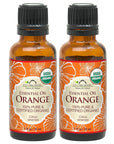 US Organic 100% Pure Sweet Orange Essential Oil - USDA Certified Organic - 30 ml Pack of 2 - w/Improved caps and droppers (More Size Variations Available)
