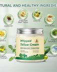 Beef Tallow for Skin, Organic Grass Fed Whipped Beef Tallow Moisturizer Nourishes and Hydrates the Skin, Natural Unscented Tallow Face Moisturizer Smooth Soft for Dry Skin, 4oz
