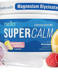 Nello Supercalm Powdered Drink Mix Tub, Cortisol Reducer*, Sleep Aid Supplement, L Theanine, Ksm-66 Ashwagandha, Magnesium Glycinate, Vitamin D 3, No Sugar, Non GMO, 30 Ct, Raspberry Lemonade