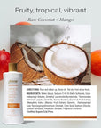 RAW SUGAR Simply Body Wash - Raw Coconut + Mango, Moisturizing & Soothing Bath & Shower Gel, Sulfate-Free, Paraben-Free & Vegan (Pack of 3)