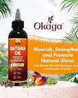 Batana Oil for Hair Growth with Rosemary, Castor, and Pumpkin Seed Oils, 100% Pure Unrefined Honduran Formula, Strengthens, Nourishes, Revives Scalp & Strands, Natural Care for All Types (5oz)
