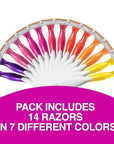 BIC Soleil 3 Colors Women's Disposable Razors With Aloe Vera and Vitamin E Lubricating Strip for Enhanced Glide, 3 Blades, 14 Count