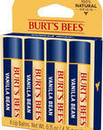 Burt's Bees 100% Natural Moisturizing Lip Balm, Vanilla Bean - 4 Tubes