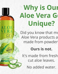 Seven Minerals Organic Aloe Vera Gel from freshly cut 100% Pure Aloe - Big 12oz - HighestQuality, Texas grown, Vegan, Unscented - For Face, Skin, Hair, Sunburn relief