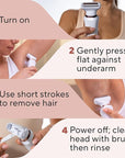 Finishing Touch Flawless Underarm Hair Removal Electric Razor Device, Designed to Shave and Contour Womens Sensitive Underarm Area, Cordless Groomer, Painless for All Skin Types