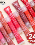 Dmsky 24 Pack Lip Gloss Set, 12 Colors Lip Oil for Dry Cracked Lips, Moisturizing Lip Balm Infused with Vitamin E for a Sheer Tint Of Color