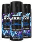 AXE Fine Fragrance Collection Premium Deodorant Body Spray for Men Blue Lavender 3 Count with 72H Odor Protection and Freshness Infused with Lavender, Mint, and Amber Essential Oils 4 oz