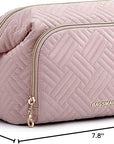 BAGSMART Travel Makeup Bag, Cosmetic Bag Make Up Organizer Case,Large Wide-open Pouch for Women Purse for Toiletries Accessories Brushes