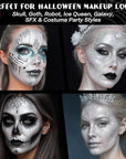 BOBISUKA Metallic Silver Face & Body Paint Stick Water-Based Washable Face Paint Makeup Stick for Halloween Skull, Goth, Robot, Ice Queen, Galaxy, Cosplay, SFX, Sports Eye Black & Costume Party