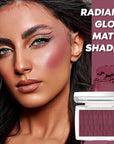 Berry Blush Powder Blush for Cheeks with Brush, Matte Blush Palette Blush Powder Face Blusher, Natural Blendable Formula Silky Lightweight Makeup Blush Rubores de Maquillaje, 006#