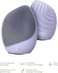 GESKE SmartAppGuided™ Sonic Facial Brush 5 in 1 | Vibrating Electric Facial Cleansing Brush | Soft Silicone Brush | Professional Facial Cleanser | Skin Cleanser & Exfoliator | Face Massager