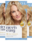 Clairol Nice'n Easy Permanent Hair Dye, 9 Light Blonde Hair Color, 3 Count