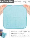 Cosy Family 24 Pack Soft Washcloths Set - 12 x 12 inches, Quick Drying - Highly Absorbent Coral Velvet Fingertip Towel Bathroom Wash Clothes for Bath, Spa, Facial, Kitchen - Warm Color