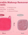 | Reusable Update Makeup Removing Microfiber Cloth for Sensitive Skin | Washable Makeup Remover Towels | Natural Facial Cleansing Towels (6”x 6”, 12 Pack/Pink)