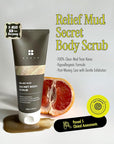 BRMUD Relief Mud Secret Body Scrub | ATEEZ Pick | Korean Body Wash Scrub Exfoliator for Ingrown Hair & Razor Bumps | After Waxing Care Feminine Wash w/Brown Sugar | for Sensitive Skin (6.34 fl oz)