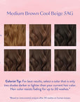 eSalon Permanent Hair Color & Hair Dye Complete Kit - Medium Brown Cool Beige - Personal Colorist Kit for Up To 100% Gray Coverage for All Hair Types - Professional-Grade Ammonia-Free Hair Dye