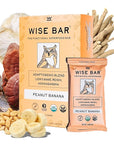 Wise Bar Adaptogen Mushroom Nutrition Bars | Peanut Butter Banana Flavor | 12 Count | Functional Mushrooms and Adaptogens Bar | Organic Nutrition Energy Bars, Vegan, Gluten Free