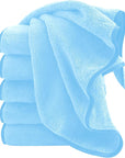 Cosy Family 6 Pack Ultra Soft Microfiber Absorbent Hand Towel, Silk Hemming Towels for Bathroom - Quick Drying - Perfect for Bath, Fitness, Gym, Shower, Hotel, and Spa - 16x28 Inch, Aquamarine
