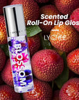 Blossom Roll on Lip Gloss, Scented Clear High Shine Moisturizing Lip Oil, Non Sticky, Infused with Real Flowers, Made in USA, 0.2oz, Lychee