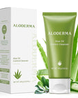 Aloderma Oil Controlling Facial Cleanser Made within 12 Hours of Harvest with Organic Aloe Vera - Clear Breakouts - Wintergreen to Help Purify & Deeeply Cleanse Pores - Calming Aloe Facial Wash, 3.5oz