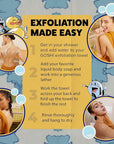 GOSHI Exfoliating Shower Towel - Rip-Resistant Exfoliating Washcloth for All Skin Types - Marigold Yellow - Made in Japan
