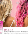Four Reasons Color Mask INTENSE - Pink – (27 Colors) Intensive Toning Treatment - Color Depositing Conditioner – Semi Permanent Hair Dye for Lightened and Colored Hair– 100% Vegan, 6.76 fl oz