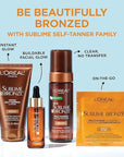 L'Oreal Paris Sublime Bronze Self Tanning Towelettes, Streak-Free, Natural Looking Tan, 6 ct (Pack of 2)