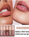 CAHIUYOA Light 6PCS Lip Gloss Set,Nude Pink Lip Gloss Kit Shine Glossy and Moisturizing,Lip Plumping Pack Bulk Liquid Lipstick for Women Girls-Set A