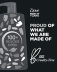 DOVE MEN + CARE Shampoo Charcoal + Clay 3 Count For Healthy-Looking Hair Naturally Derived Plant Based Cleansers 25.4 oz