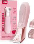 Bikini Trimmer for Women: Mirror Electric Shaver for Body Pubic Hair with LED Light, IPX7 Waterproof Portable Lady Facial Razor with Ceramic Blade,Rechargeable Body Groomer for Leg,Arm,Underarm