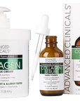 Advanced Clinicals Unscented Collagen Body Cream + Collagen Serum For Face 2PC Skincare Set | Face Serum & Body Lotion For Women & Men Helps Improve Look Of Wrinkles & Dry Skin, Fragrance Free, 2pc