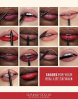 Runway Rogue Designer Liner Lip Pencil, Matte Crimson Dark-Red Lip Liner Pencil and Lip Liner Sharpener, ‘In the Press’