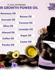 Rosemary Oil With Black Castor, Batana, Lavender, Coffee, Coconut, Argan, Avocado, Olive, Almond & Parsley Seed Oil, 11 Oils Infused for Ultimate Hair Growth & Care for Stronger, Thicker Hair