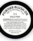 Mild Baby Ballerina Pink Blush Pressed Cheek Blush Color Contour Powder, Talc & Paraben Free, 4 Grams, No Animal Testing & Cruelty Free