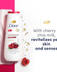 Dove Body Wash Revitalizante Cherry & Chia Milk 4 Count for Renewed, Healthy-Looking Skin Gentle Skin Cleanser with 24hr Renewing MicroMoisture 20 oz