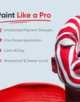Blue Squid PRO Red Face Paint Stick - Waterproof Body Paint for Adults & Kids Eye Black Baseball, Eyeblack Softball - Vegan Hypoallergenic Twist-Up Non-Toxic Makeup Stick for Cosplay, Sports & SFX
