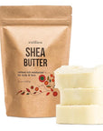 Refined Shea Butter Unscented - 100% Pure African Shea Butter for Hair & Dry Skin - Use for Soap Base, Face & Body Moisturizer, for DIY Whipped Body Butter & Lip Balm 1 LB Bar