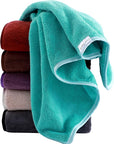 Cosy Family 6 Pack Ultra Soft Microfiber Absorbent Hand Towel, Silk Hemming Towels for Bathroom - Quick Drying - Perfect for Bath, Fitness, Gym, Shower, Hotel, and Spa - 16x28 Inch, Dark Color