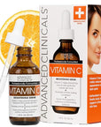 Advanced Clinicals Brightening Vitamin C Serum For Face With Glycolic Acid + Lactic Acid | Vitamin C Eye Serum Face Moisturizer For Improving Look Of Dark Spots & Uneven Complexion, 1.75 Fl Oz