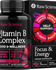 Vitamin B Complex Capsules - B Vitamins: B1 B2 B3 B5 B6 B7 B9 B12, Biotin, Folic Acid, Vitamin C for Energy & Immune Support Supplement, Super B-Complex for Women & Men's Nervous System, 60 Capsules